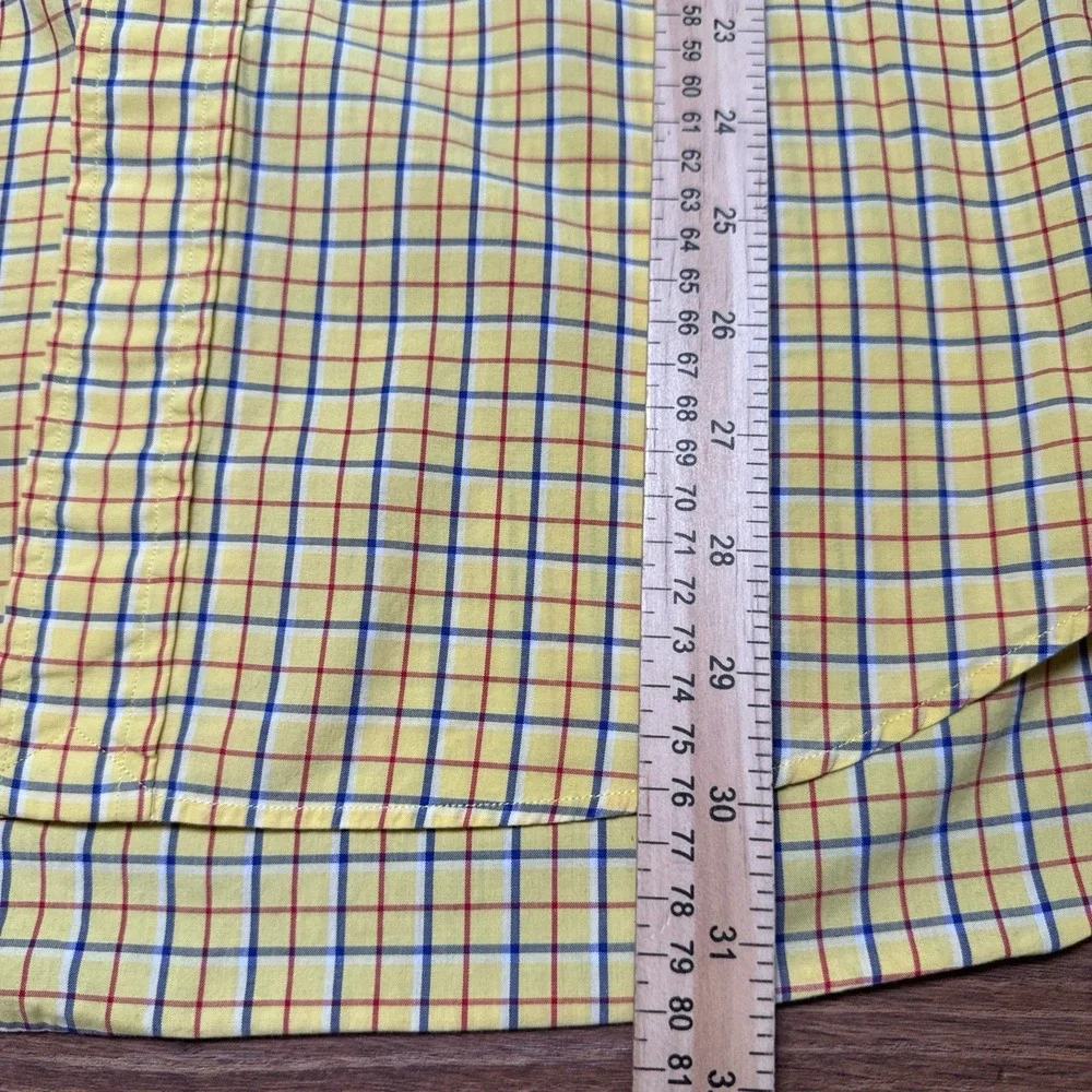 Polo Ralph‎ Lauren Blake Shirt Mens L Button Up Yellow Plaid Retro Y2K Career
